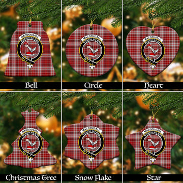 MacDougall Dress Tartan Christmas Ceramic Ornaments with Family Crest