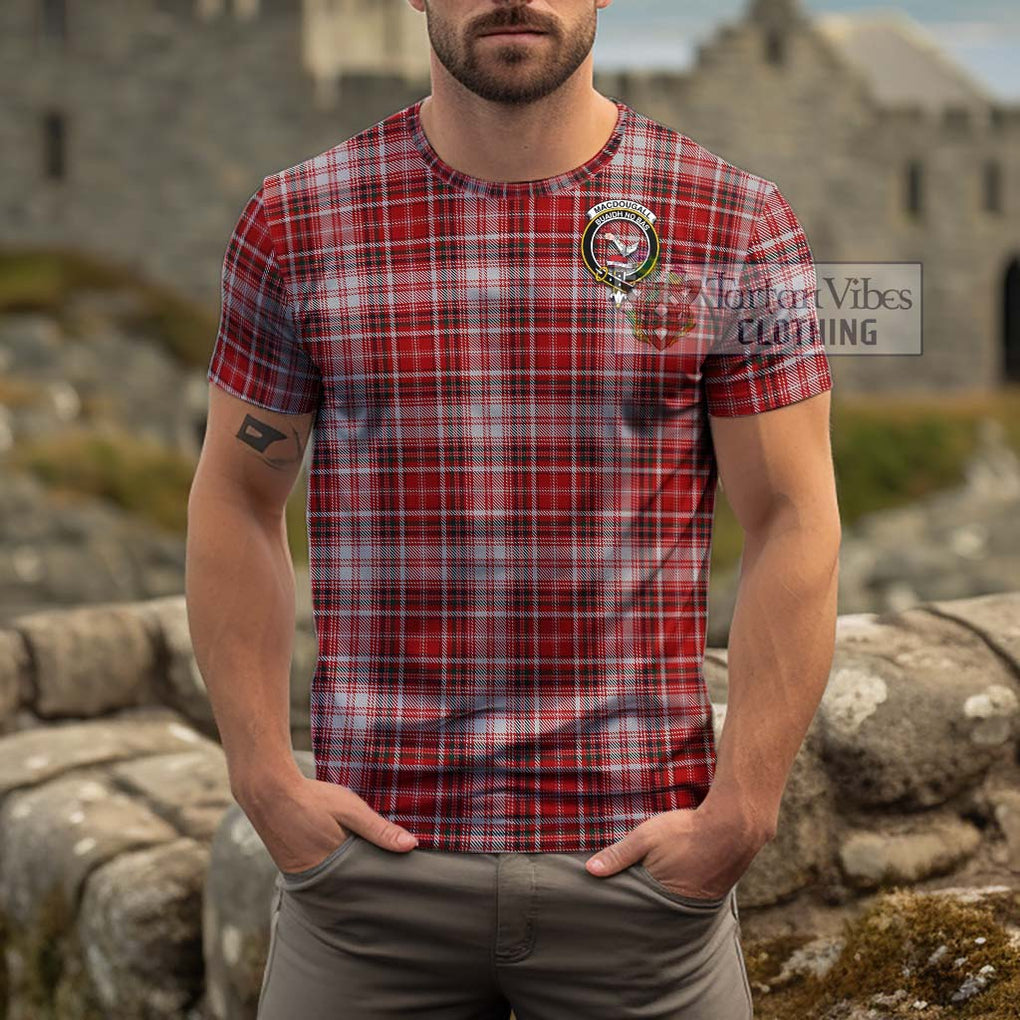 MacDougall Dress Tartan Cotton T-Shirt with Family Crest Men's Shirt - Tartanvibesclothing Shop