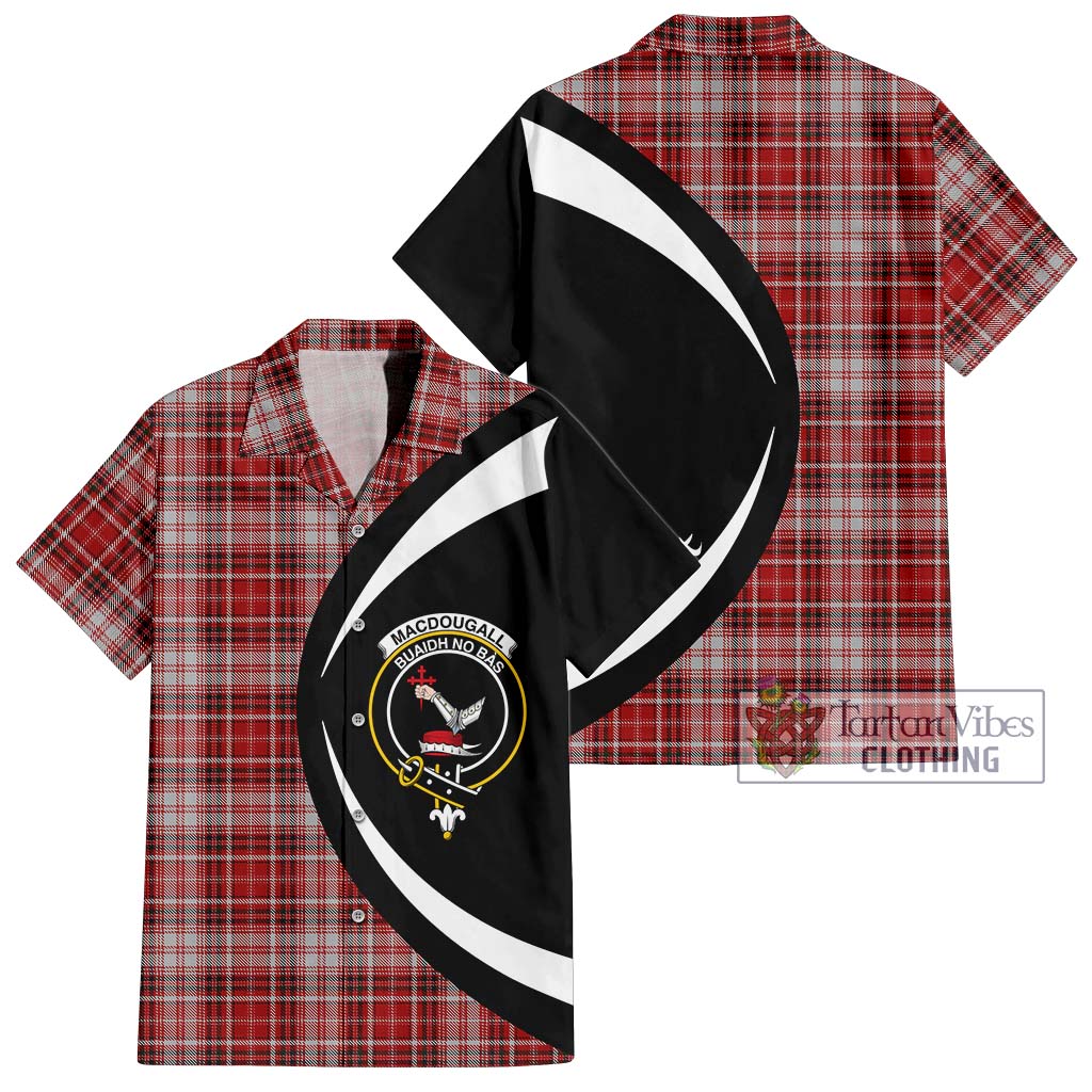 MacDougall Dress Tartan Short Sleeve Button Up with Family Crest Circle Style Kid - Tartan Vibes Clothing