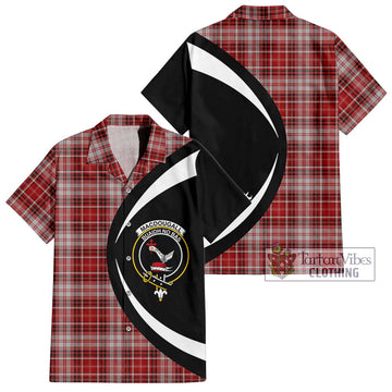 MacDougall Dress Tartan Short Sleeve Button Up with Family Crest Circle Style