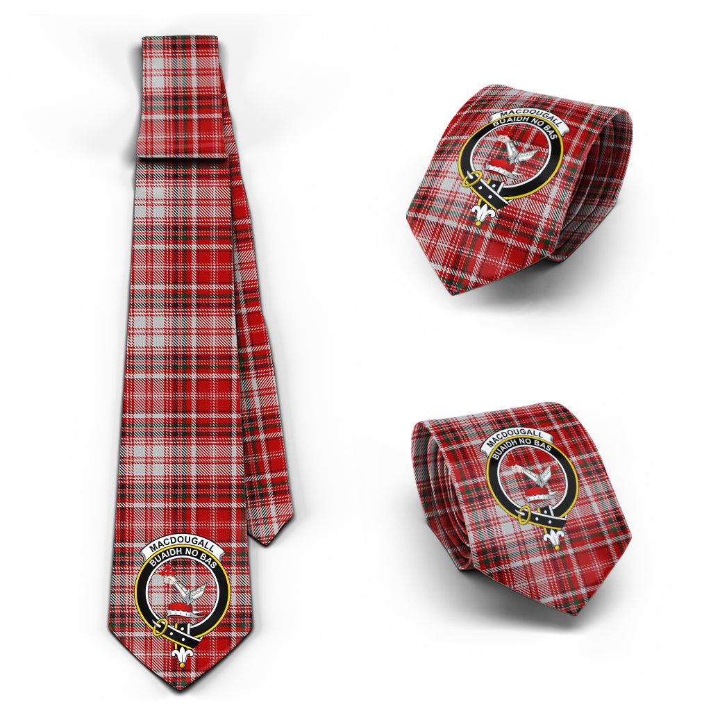 MacDougall Dress Tartan Classic Necktie with Family Crest Necktie One Size - Tartan Vibes Clothing