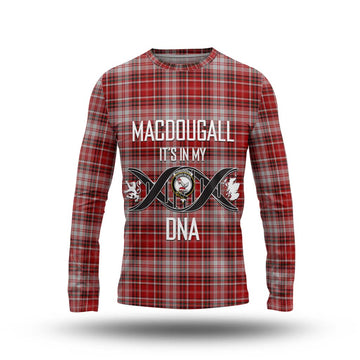 MacDougall Dress Tartan Long Sleeve T-Shirt with Family Crest DNA In Me Style