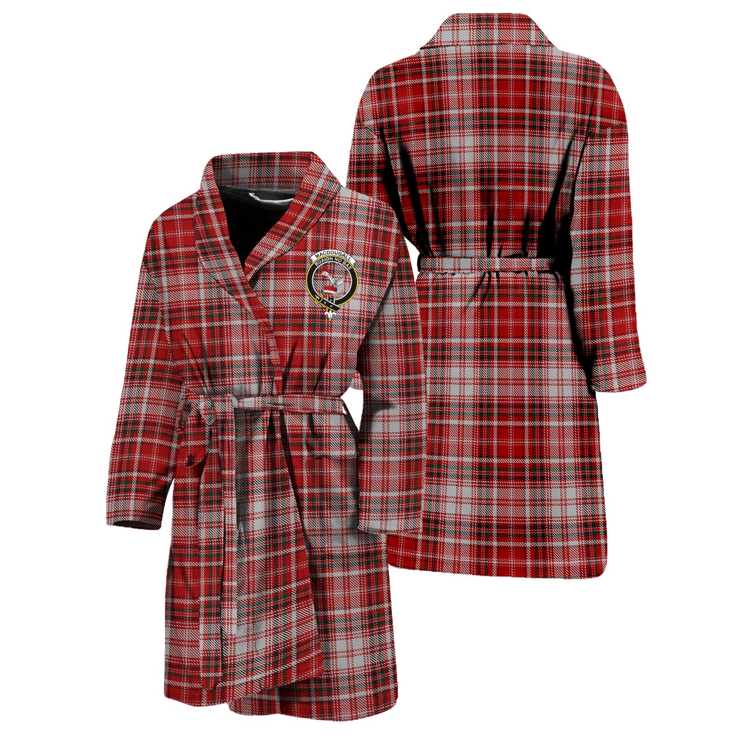 MacDougall Dress Tartan Bathrobe with Family Crest Unisex S - Tartan Vibes Clothing