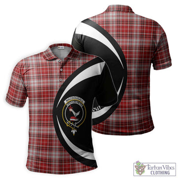 MacDougall Dress Tartan Men's Polo Shirt with Family Crest Circle Style