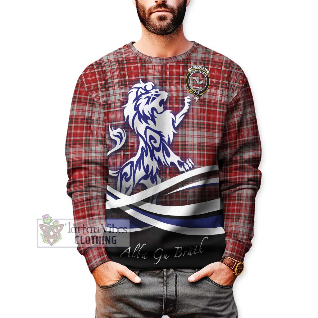 Tartan Vibes Clothing MacDougall Dress Tartan Sweatshirt with Alba Gu Brath Regal Lion Emblem