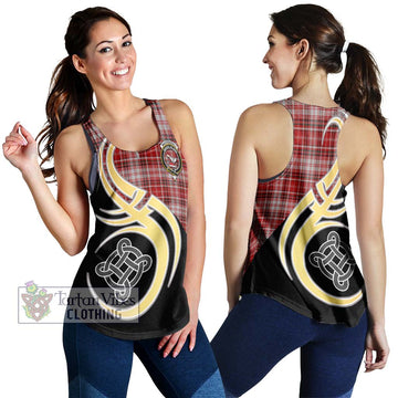 MacDougall Dress Tartan Women's Racerback Tanks with Family Crest and Celtic Symbol Style