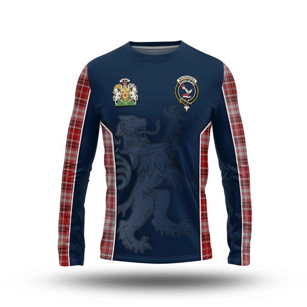 Tartan Vibes Clothing MacDougall Dress Tartan Long Sleeve T-Shirt with Family Crest and Lion Rampant Vibes Sport Style