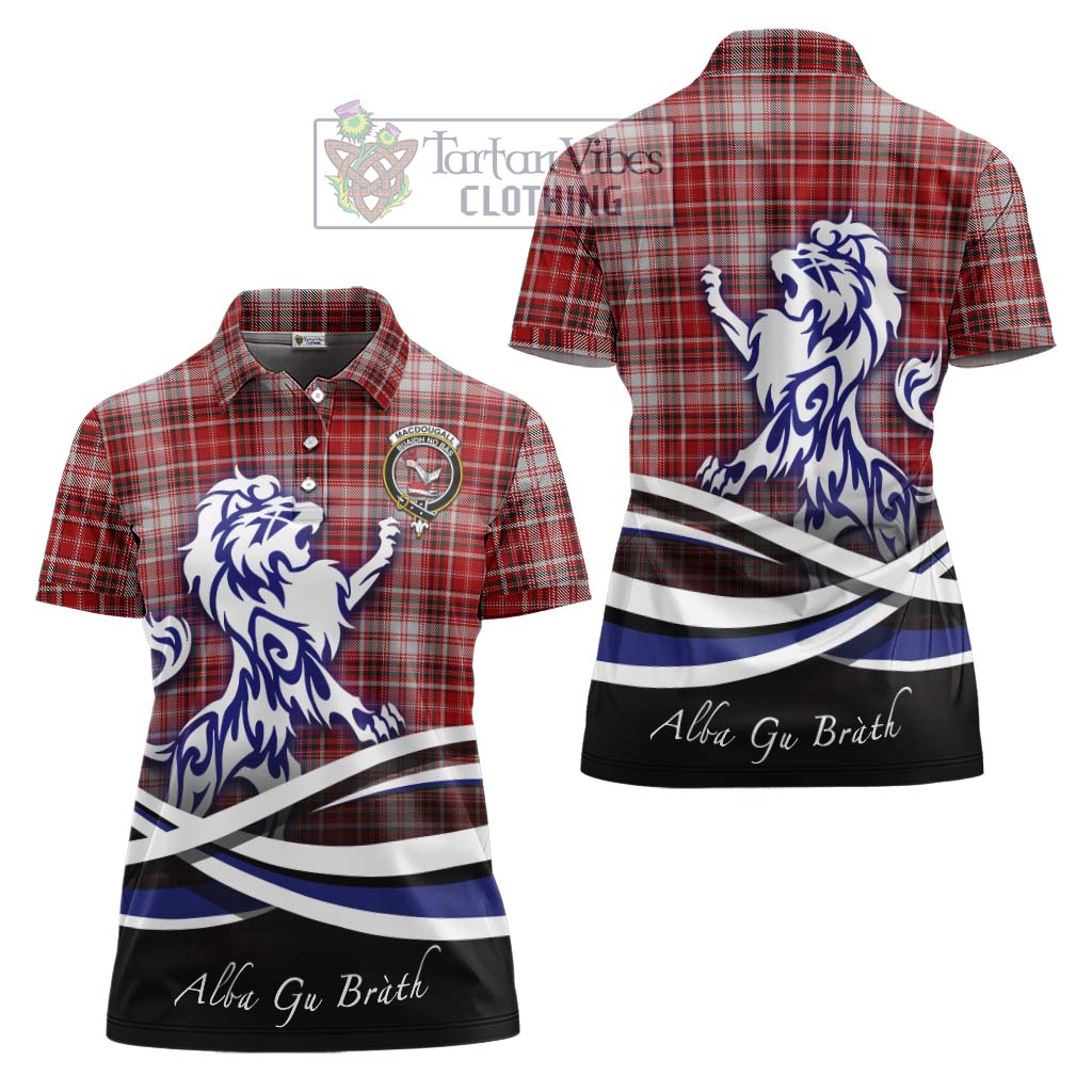 Tartan Vibes Clothing MacDougall Dress Tartan Women's Polo Shirt with Alba Gu Brath Regal Lion Emblem