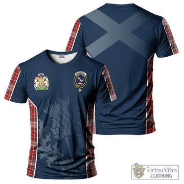 MacDougall Dress Tartan T-Shirt with Family Crest and Scottish Thistle Vibes Sport Style