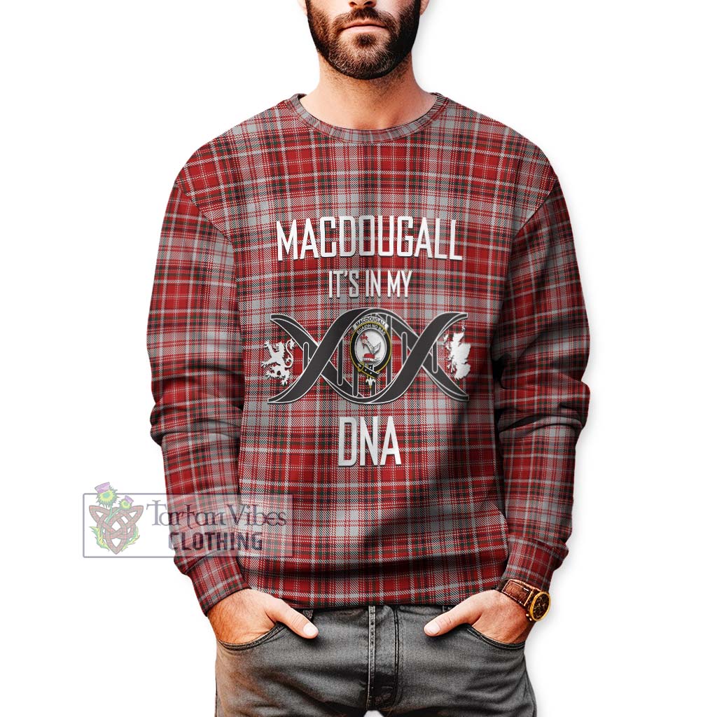 Tartan Vibes Clothing MacDougall Dress Tartan Sweatshirt with Family Crest DNA In Me Style