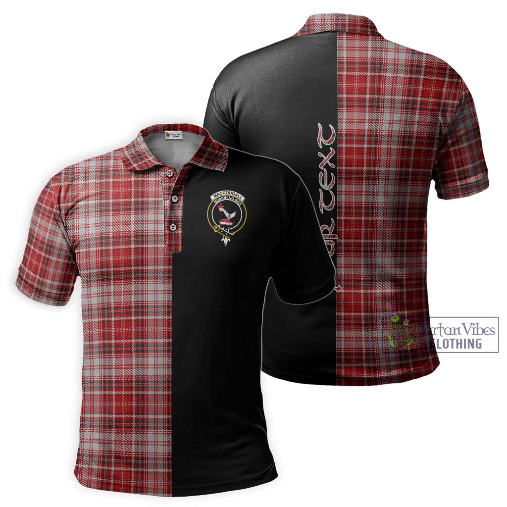 Tartan Vibes Clothing MacDougall Dress Tartan Polo Shirt with Family Crest and Half Of Me Style