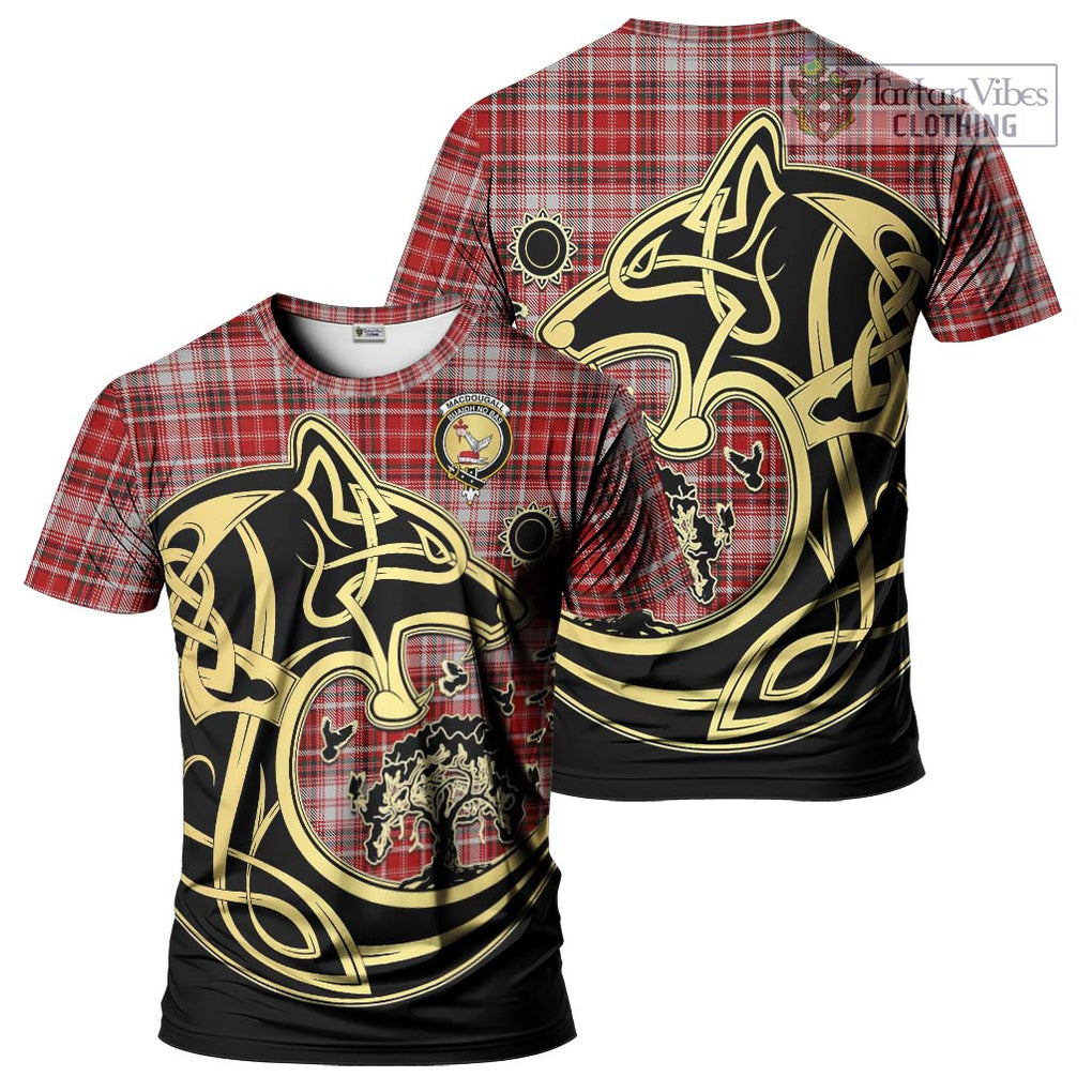 MacDougall Dress Tartan T-Shirt with Family Crest Celtic Wolf Style Kid's Shirt - Tartan Vibes Clothing