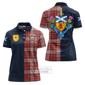 MacDougall Dress Tartan Women's Polo Shirt with Scottish Lion Royal Arm Half Style