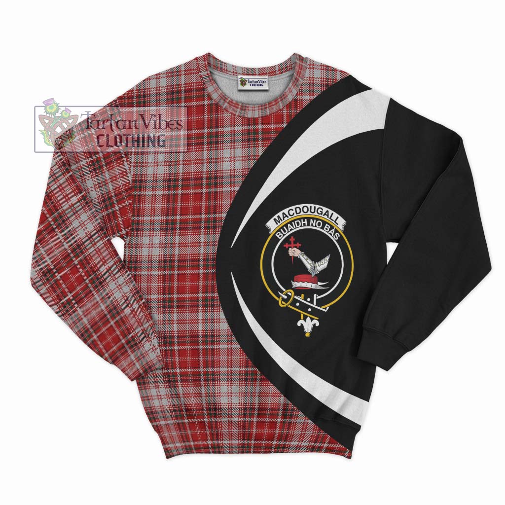 MacDougall Dress Tartan Sweatshirt with Family Crest Circle Style Unisex - Tartan Vibes Clothing