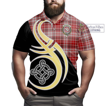 MacDougall Dress Tartan Polo Shirt with Family Crest and Celtic Symbol Style