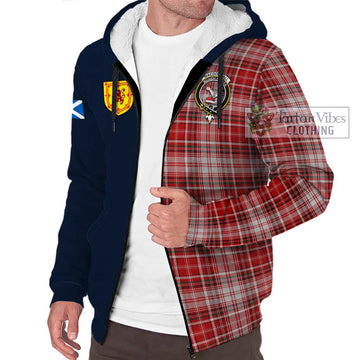 MacDougall Dress Tartan Sherpa Hoodie with Scottish Lion Royal Arm Half Style