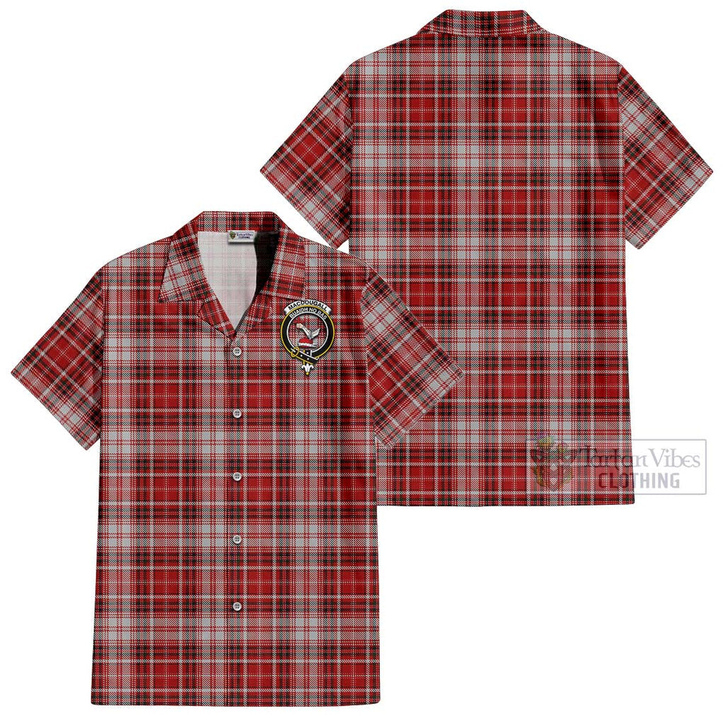 MacDougall Dress Tartan Cotton Hawaiian Shirt with Family Crest Kid - Tartan Vibes Clothing