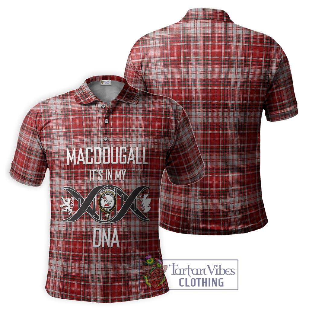 Tartan Vibes Clothing MacDougall Dress Tartan Polo Shirt with Family Crest DNA In Me Style