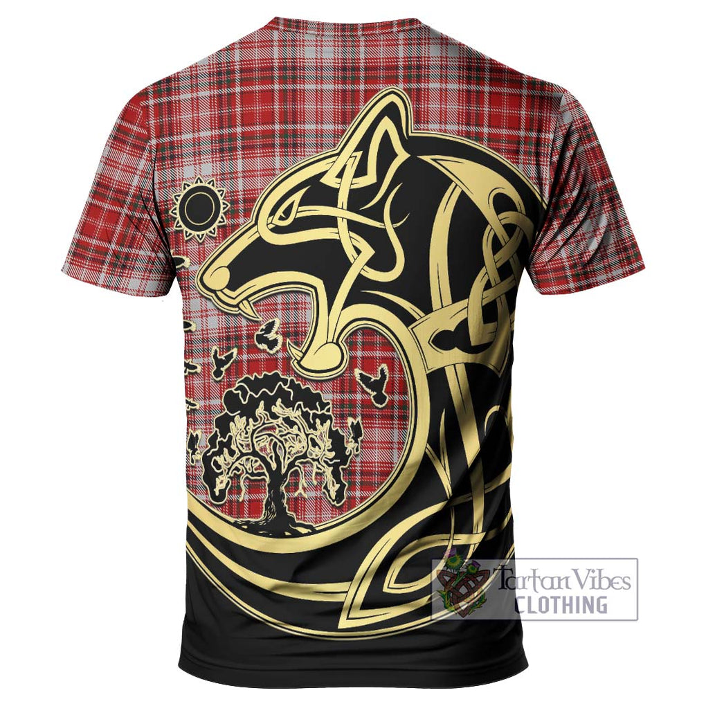 MacDougall Dress Tartan T-Shirt with Family Crest Celtic Wolf Style - Tartan Vibes Clothing