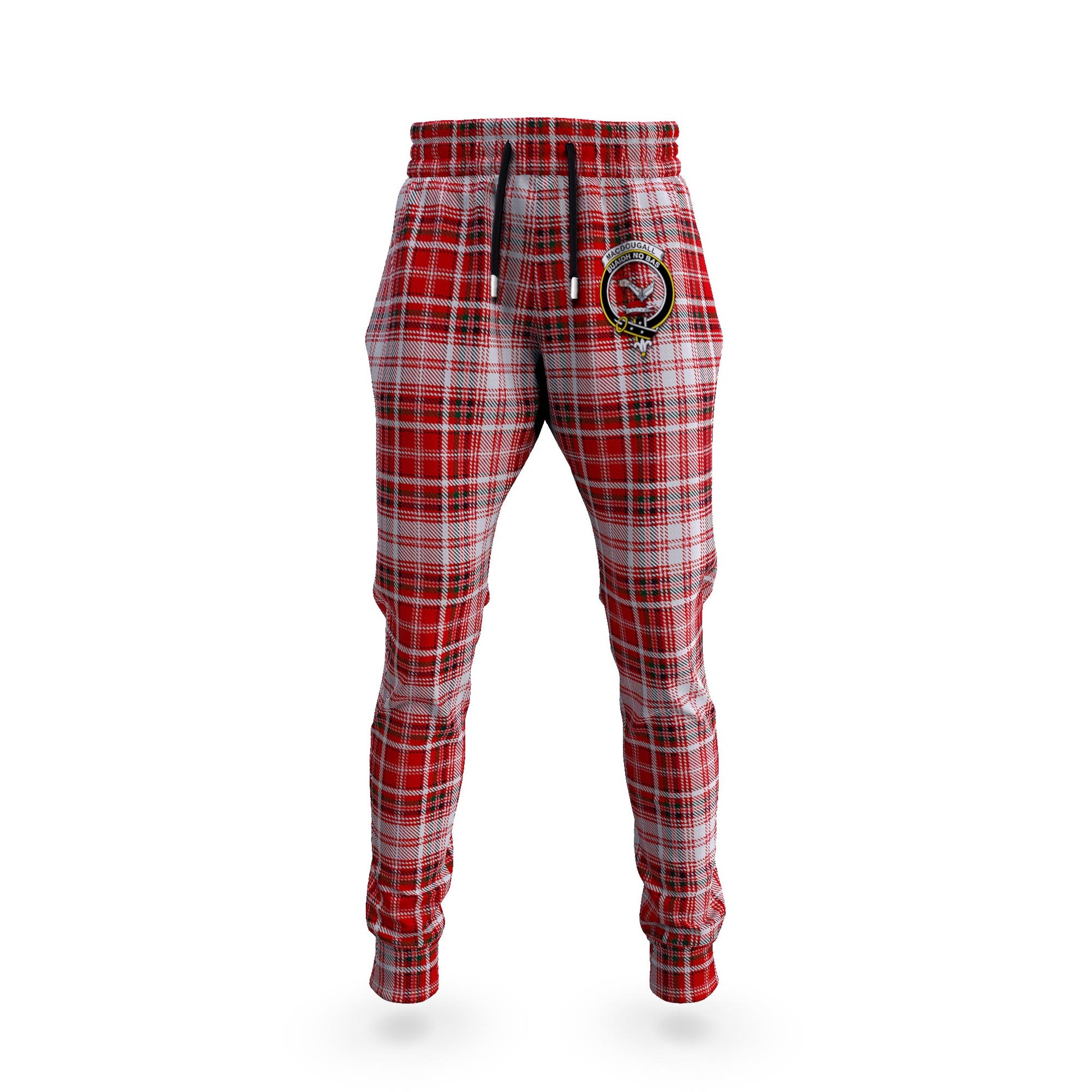 MacDougall Dress Tartan Joggers Pants with Family Crest 5XL - Tartan Vibes Clothing