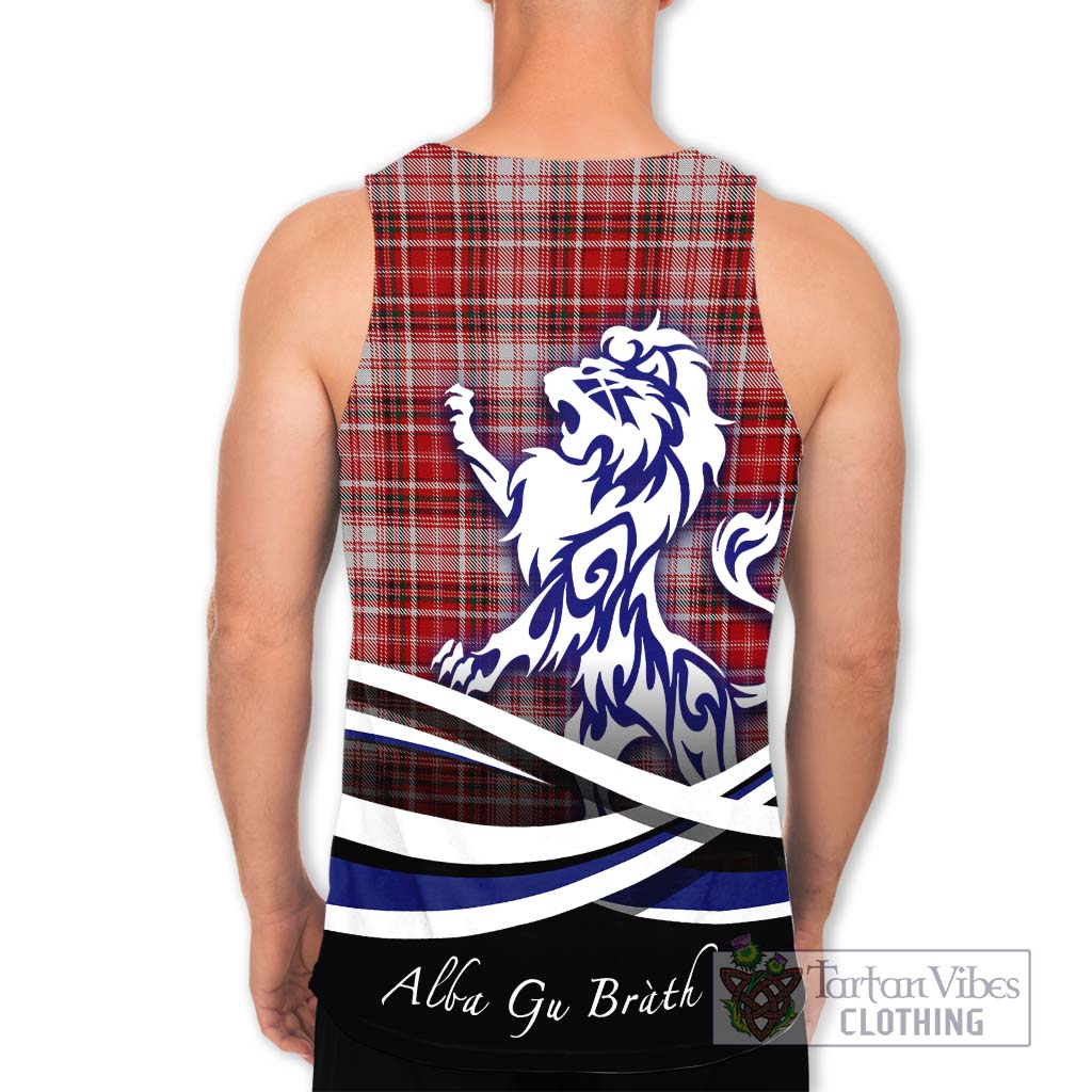 Tartan Vibes Clothing MacDougall Dress Tartan Men's Tank Top with Alba Gu Brath Regal Lion Emblem