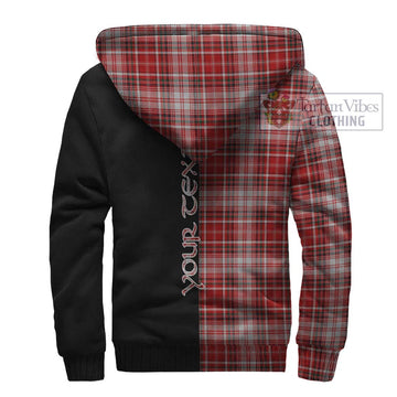 MacDougall Dress Tartan Sherpa Hoodie with Family Crest and Half Of Me Style