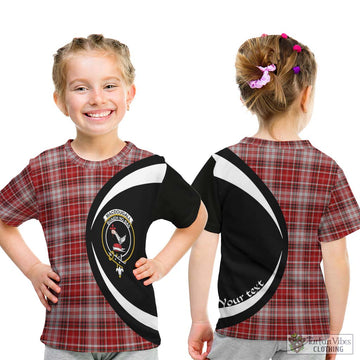 MacDougall Dress Tartan Kid T-Shirt with Family Crest Circle Style