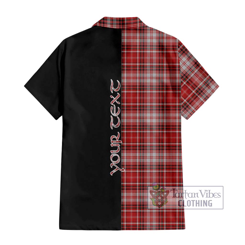 Tartan Vibes Clothing MacDougall Dress Tartan Short Sleeve Button Shirt with Family Crest and Half Of Me Style