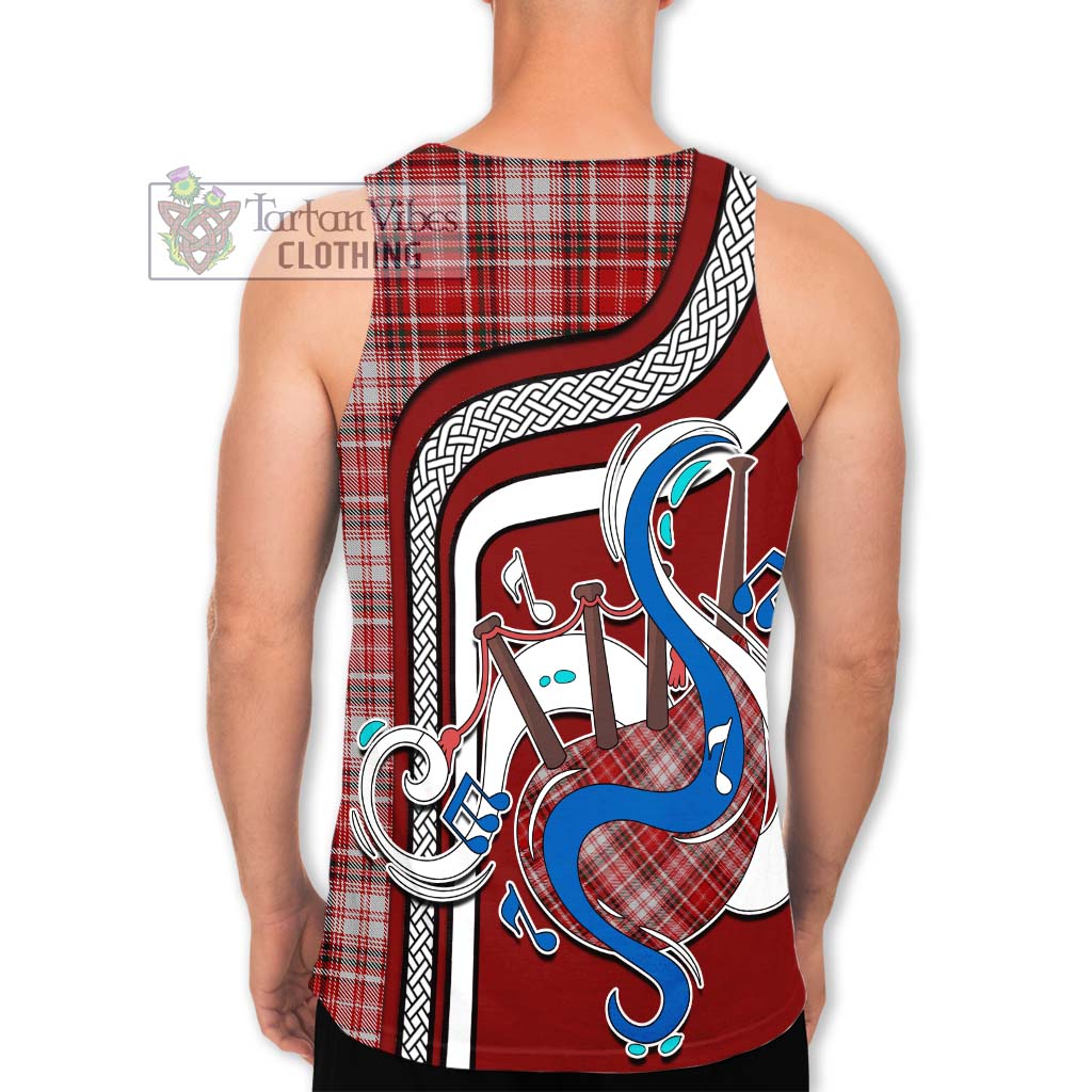 Tartan Vibes Clothing MacDougall Dress Tartan Men's Tank Top with Epic Bagpipe Style