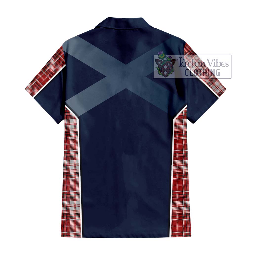 Tartan Vibes Clothing MacDougall Dress Tartan Short Sleeve Button Shirt with Family Crest and Lion Rampant Vibes Sport Style