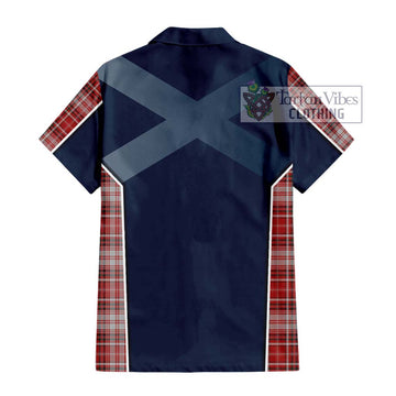 MacDougall Dress Tartan Short Sleeve Button Shirt with Family Crest and Lion Rampant Vibes Sport Style