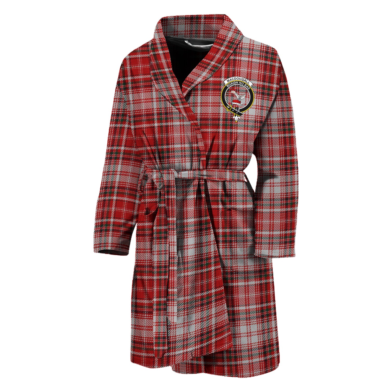 MacDougall Dress Tartan Bathrobe with Family Crest Unisex M - Tartan Vibes Clothing