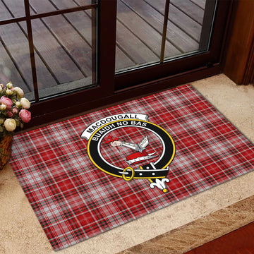 MacDougall Dress Tartan Door Mat with Family Crest