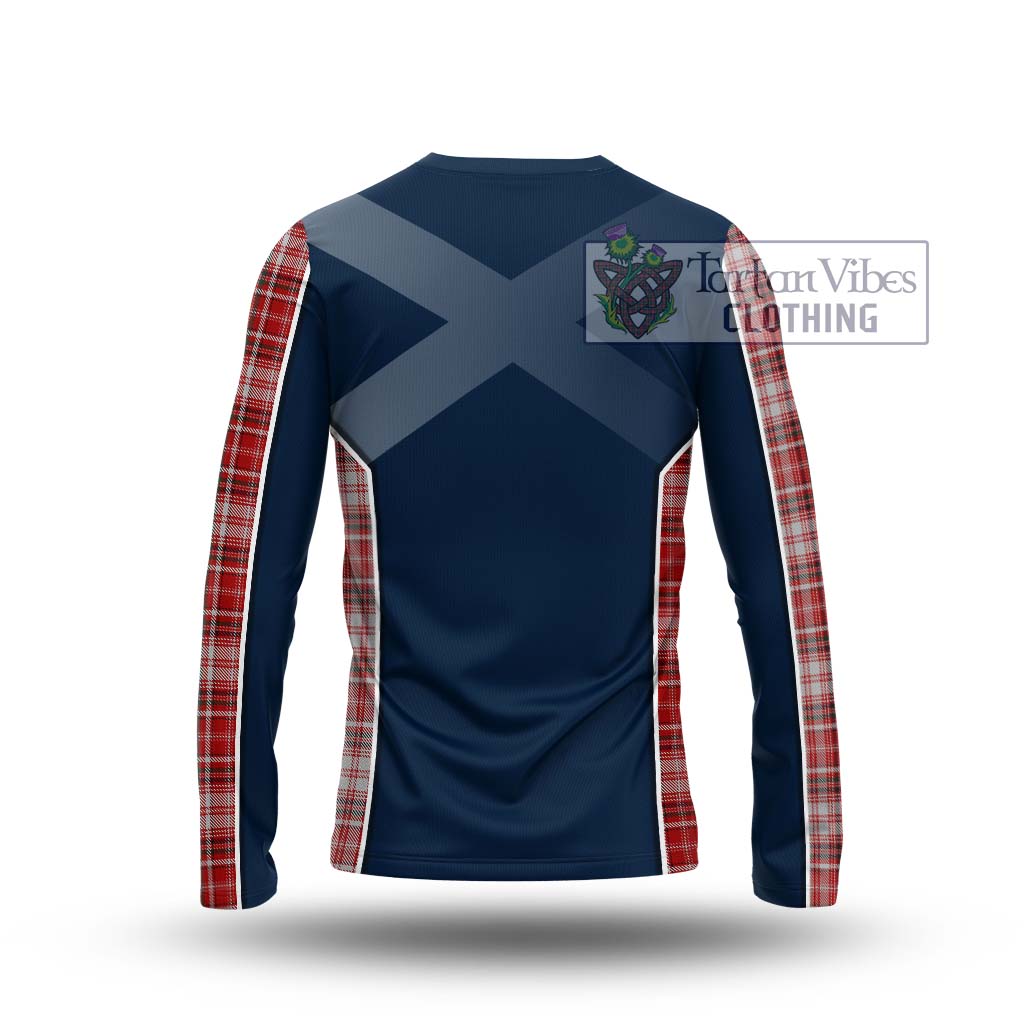 Tartan Vibes Clothing MacDougall Dress Tartan Long Sleeve T-Shirt with Family Crest and Lion Rampant Vibes Sport Style