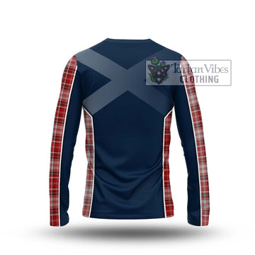 MacDougall Dress Tartan Long Sleeve T-Shirt with Family Crest and Lion Rampant Vibes Sport Style