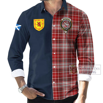 MacDougall Dress Tartan Long Sleeve Button Shirt with Scottish Lion Royal Arm Half Style