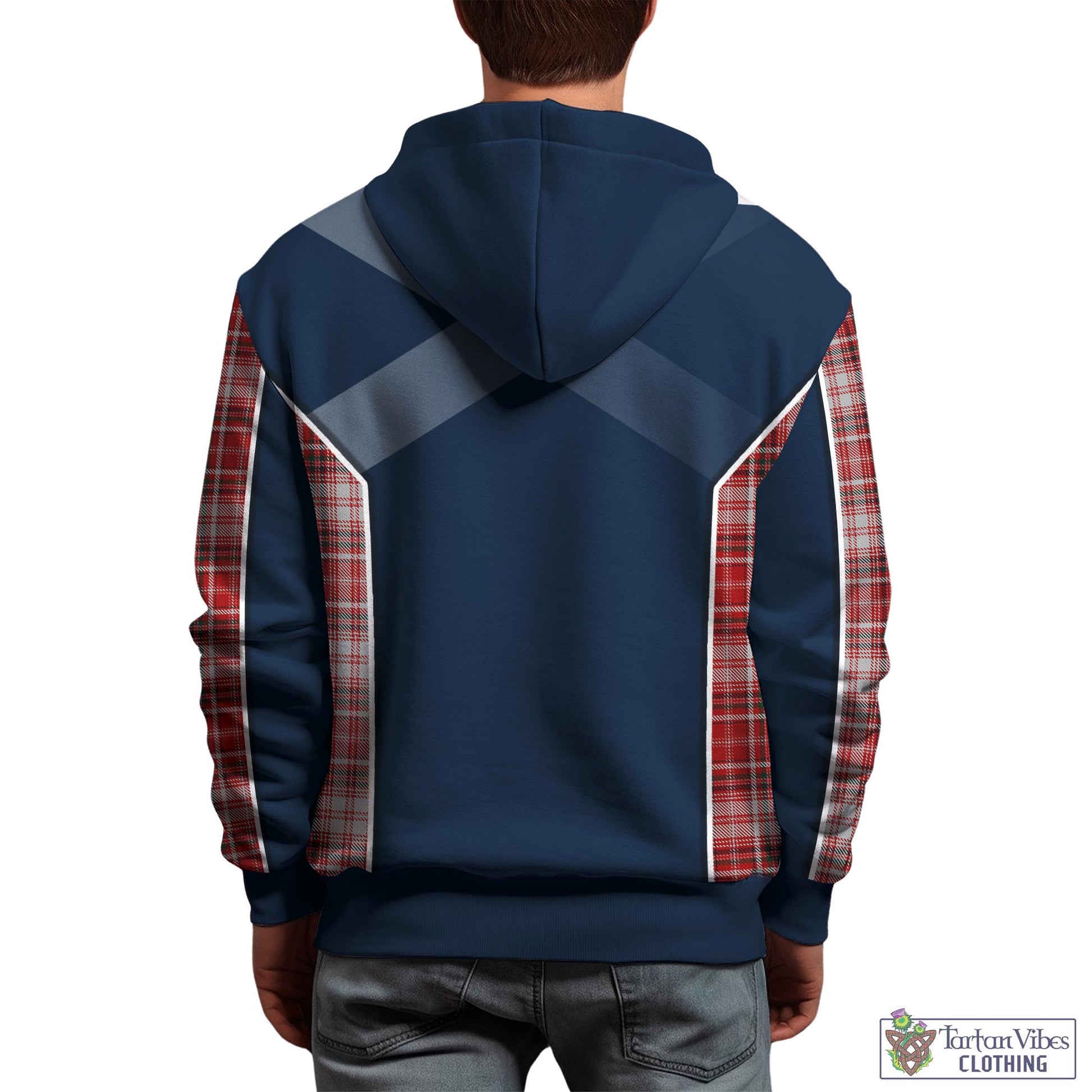Tartan Vibes Clothing MacDougall Dress Tartan Hoodie with Family Crest and Scottish Thistle Vibes Sport Style