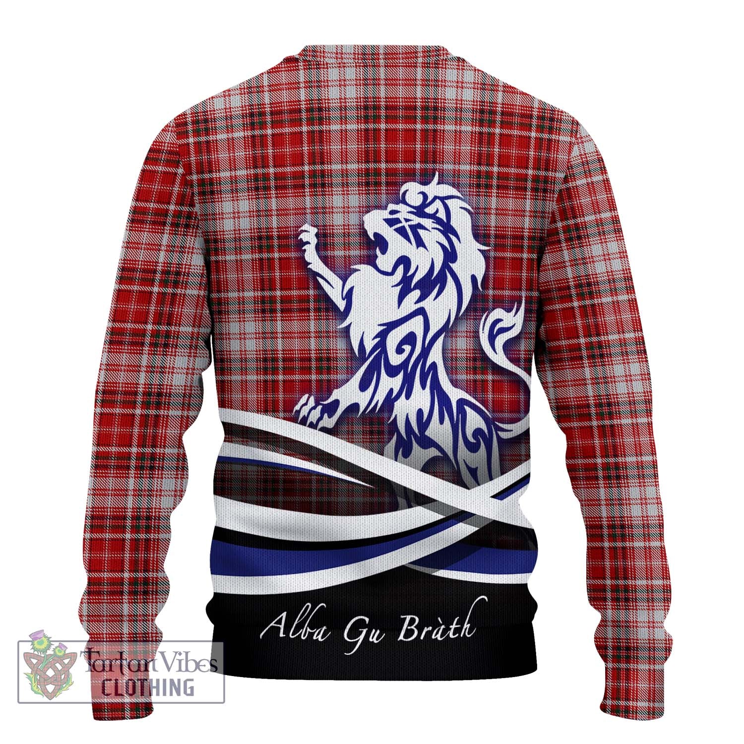 Tartan Vibes Clothing MacDougall Dress Tartan Knitted Sweater with Alba Gu Brath Regal Lion Emblem