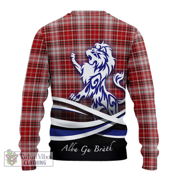 MacDougall Dress Tartan Knitted Sweater with Alba Gu Brath Regal Lion Emblem