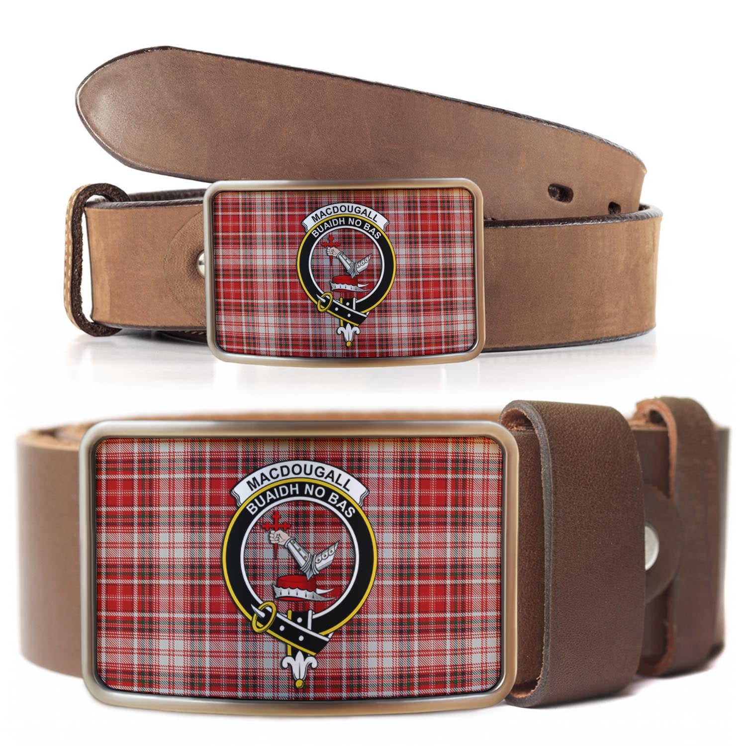 MacDougall Dress Tartan Belt Buckles with Family Crest - Tartanvibesclothing