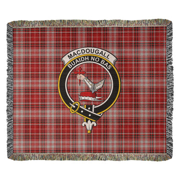 MacDougall Dress Tartan Woven Blanket with Family Crest