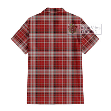 MacDougall Dress Tartan Short Sleeve Button Shirt with Family Crest DNA In Me Style