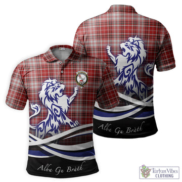 MacDougall Dress Tartan Polo Shirt with Alba Gu Brath Regal Lion Emblem