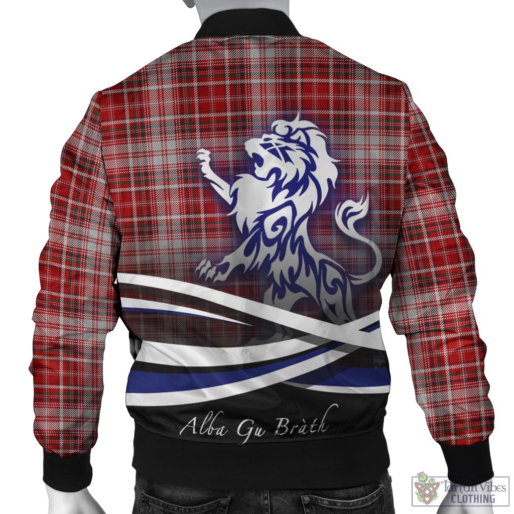 Tartan Vibes Clothing MacDougall Dress Tartan Bomber Jacket with Alba Gu Brath Regal Lion Emblem