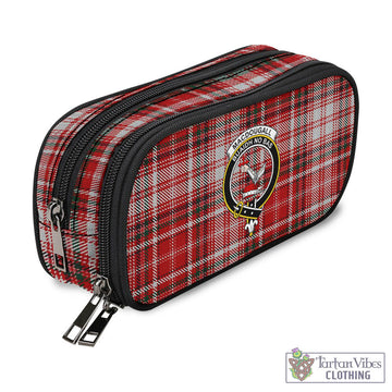 MacDougall Dress Tartan Pen and Pencil Case with Family Crest