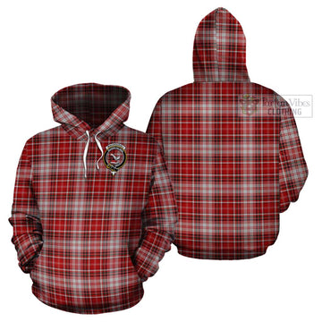 MacDougall Dress Tartan Cotton Hoodie with Family Crest