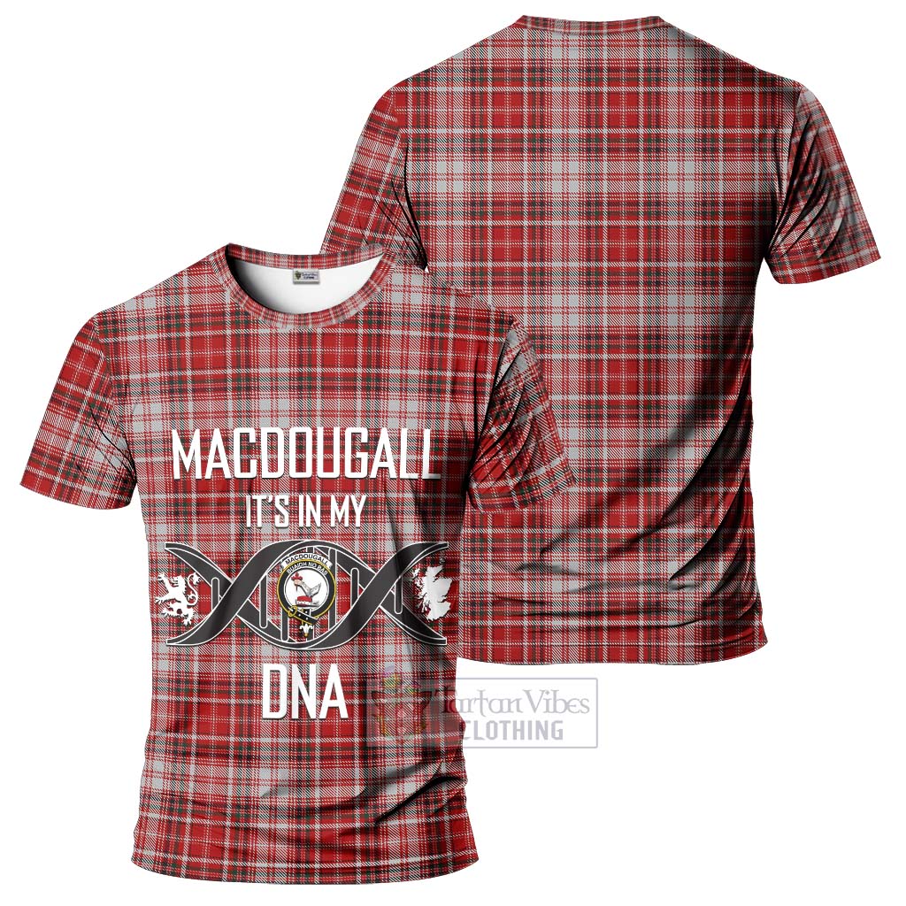 Tartan Vibes Clothing MacDougall Dress Tartan T-Shirt with Family Crest DNA In Me Style