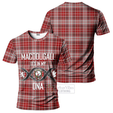 MacDougall Dress Tartan T-Shirt with Family Crest DNA In Me Style