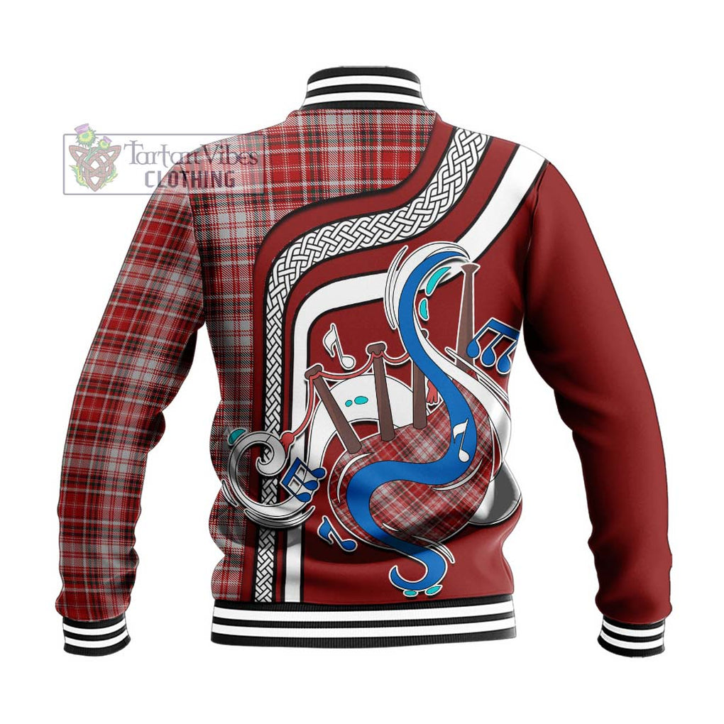 Tartan Vibes Clothing MacDougall Dress Tartan Baseball Jacket with Epic Bagpipe Style