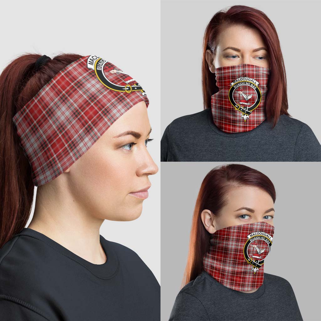 MacDougall Dress Tartan Neck Gaiters, Tartan Bandanas, Tartan Head Band with Family Crest